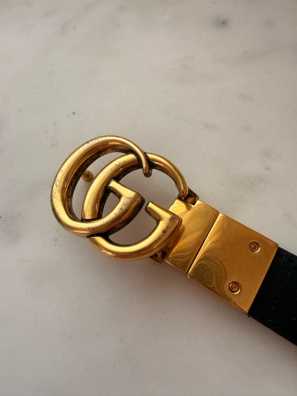 Authentic Gucci GG Marmont Reversible Thin Leather Belt, Black/Pink 90 - Picture 11 of 14